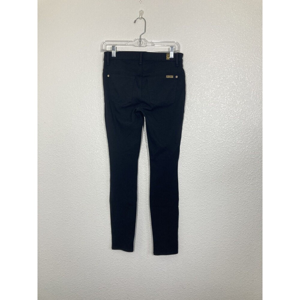 7 For All Mankind Pants Womens 27 Black Skinny Stretch Denim Gold Hardware USA - Picture 8 of 16